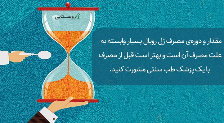 مقدار و دورهی مصرف ژل رویال