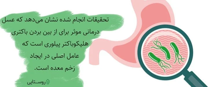 درمان زخم معده با عسل طبیعی