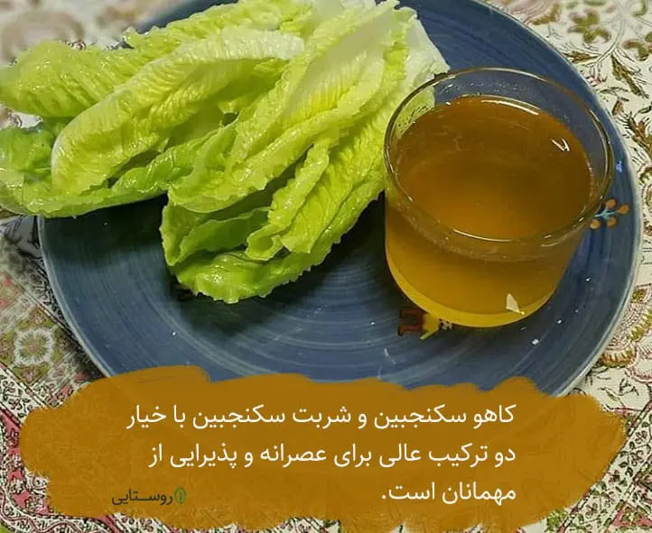 کاهو سکنجبین و شربت سکنجبین با خیار