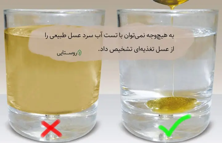 تشخیص عسل طبیعی با آب سرد