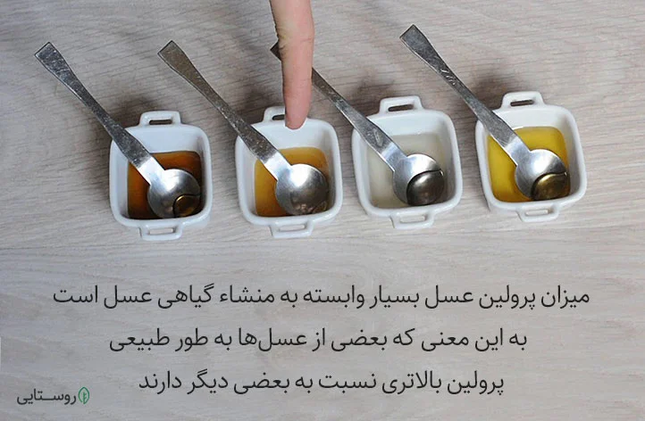 پرولین عسل های مختلف چقدر است
